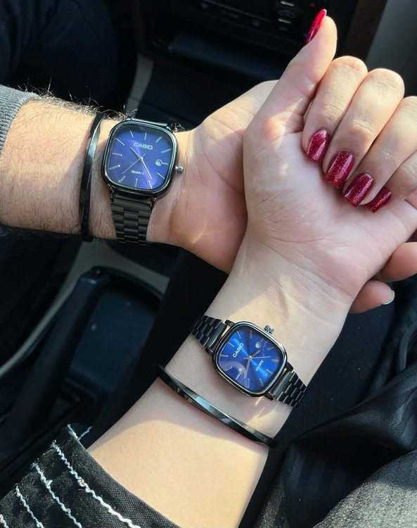 ساعت ست زن و شوهر Casio صفحه آبی لاکچری