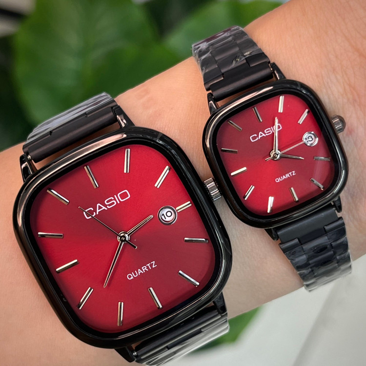 ست ساعت زنانه و مردانه کاسیو کوارتز صفحه قرمز
