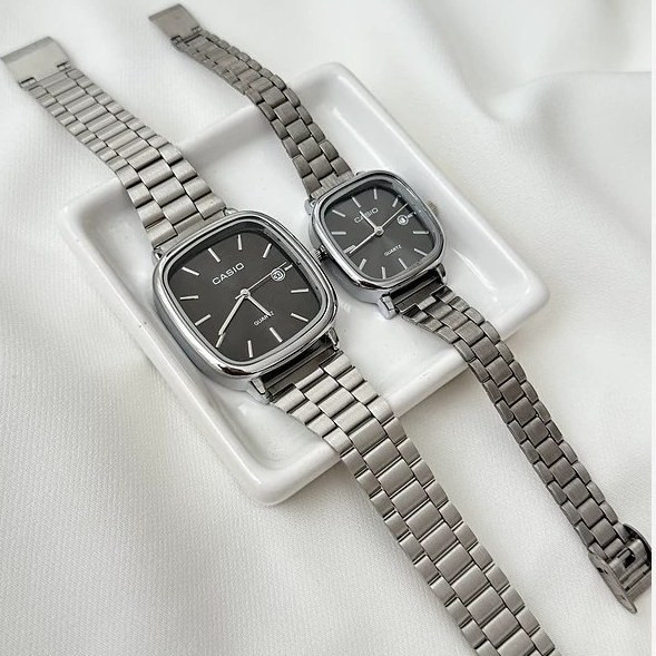 ست ساعت مچی کاسیو استیل صفحه مشکی