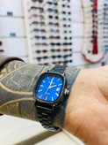 ست ساعت مچی کاسیو Casio زنانه و مردانه بند استیل مشکی صفحه آبی