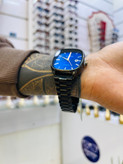 ست ساعت مچی کاسیو Casio زنانه و مردانه بند استیل مشکی صفحه آبی