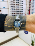 ست ساعت مچی کاسیو Casio زنانه و مردانه بند استیل مشکی صفحه آبی