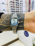 ست ساعت مچی کاسیو Casio زنانه و مردانه بند استیل مشکی صفحه آبی
